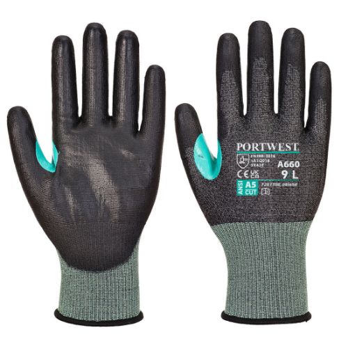 Portwest CS VHR18 PU Cut Glove Black Black